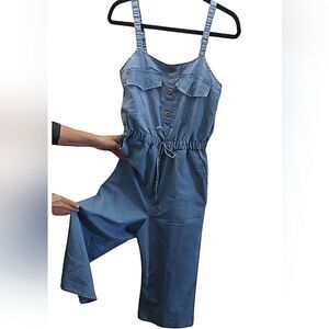 Lightweight Denim Pant Jumpsuit - Size: M